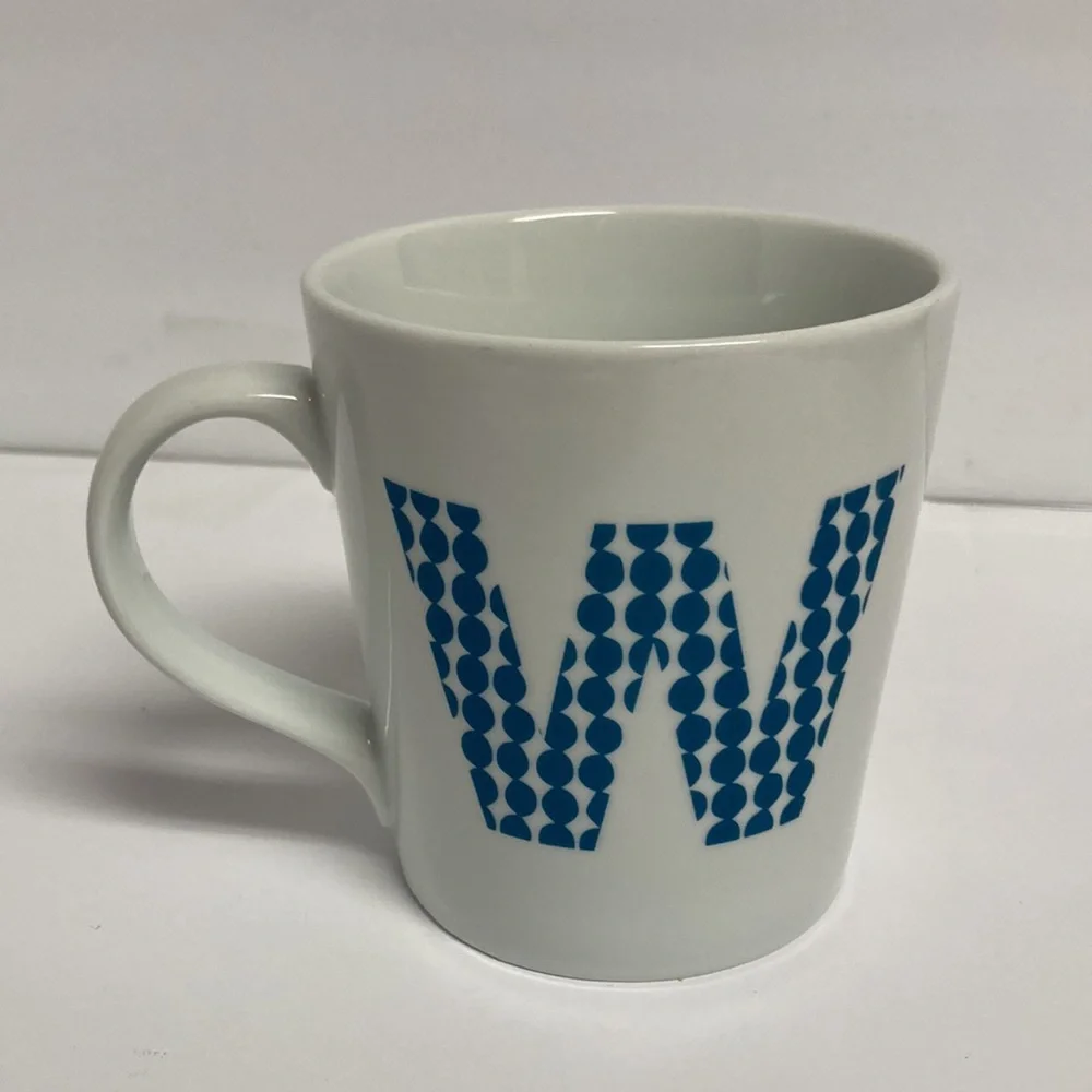 Crate&Barrel Monogram Letter W Coffee Mug